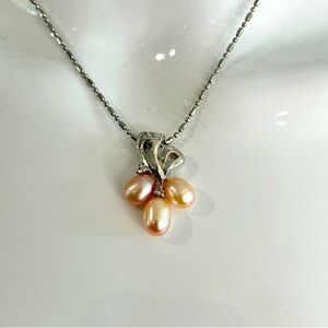 Pearls and Zirconia 18KGP Necklace